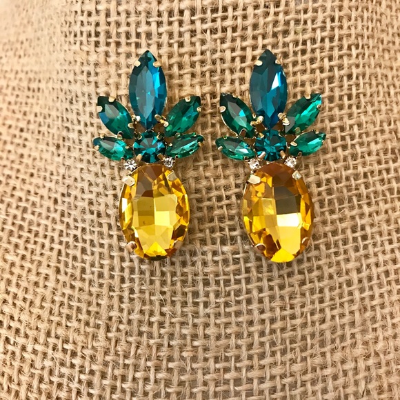 Jewelry - **SOLD** Gemstone Pineapple Earrings